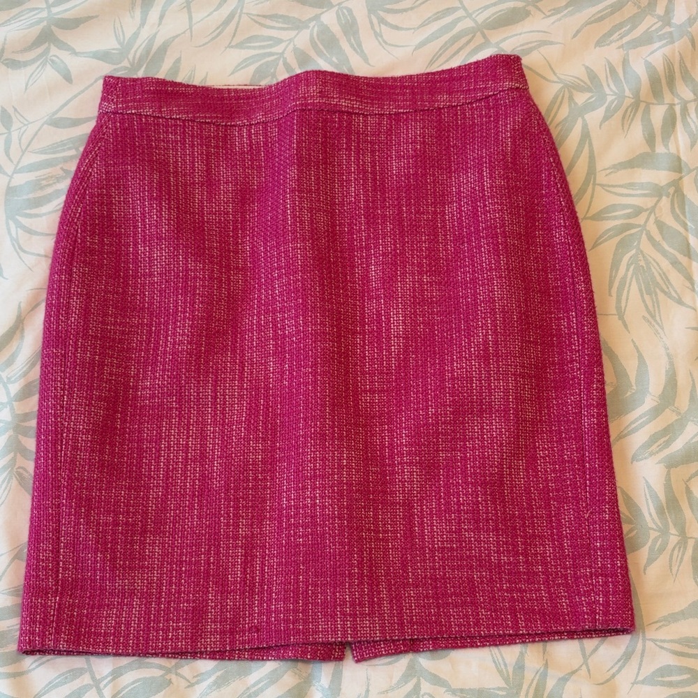Banana Republic Vibrant Pink Tweed Pencil Skirt